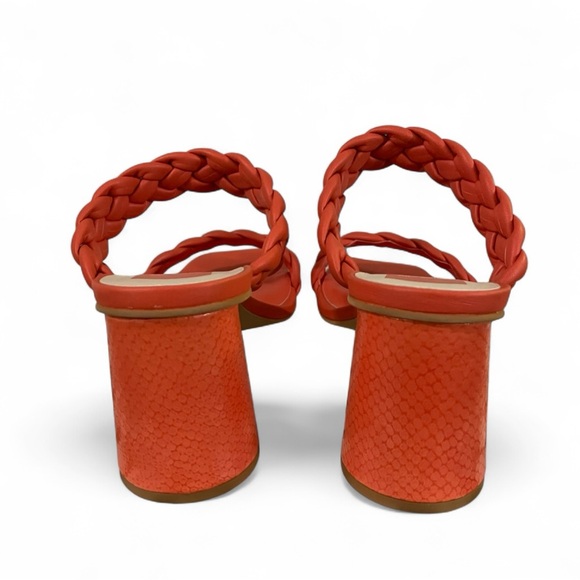 Dolce Vita Paily Persimmon Stella Braided Leather Block Heel Sandals 11 - Picture 4 of 8